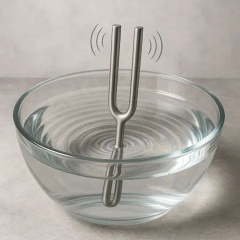 Tuning Fork Set into Motion