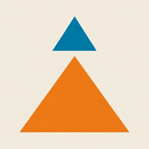 Small Triangle Colored Blue Placed Directly