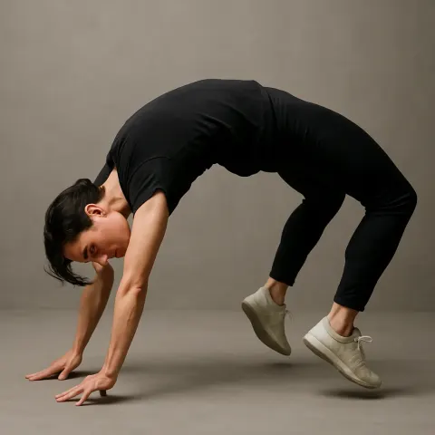 Person Is Caught in the Midst of Movement