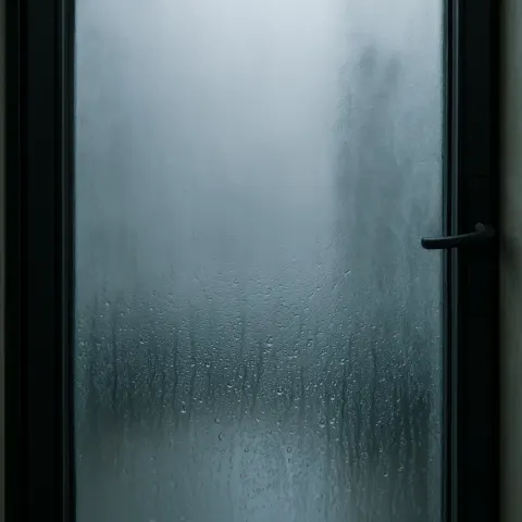 Glass Door Covered in Fog