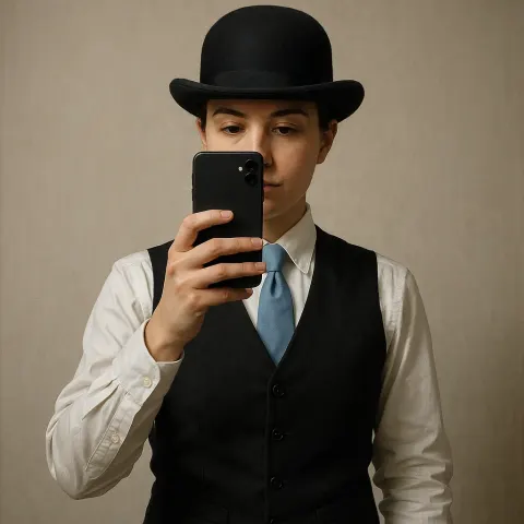 Person Wearing a Black Vest