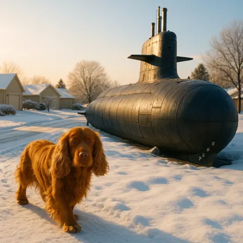 Crisp Winter Morning Unfolds over Snow-covered Rooftops and Driveways