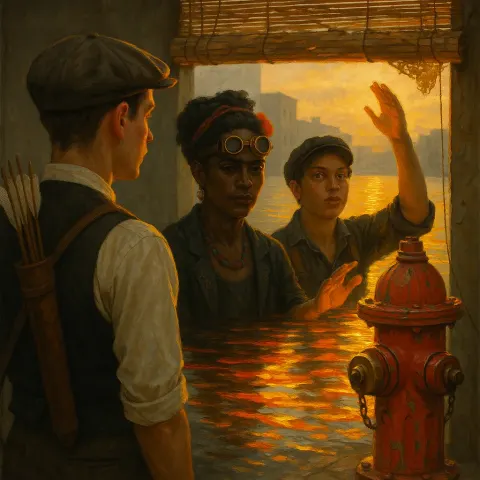 Photorealistic Everyman in 1920s Flapper Style with a Quiver Gazes