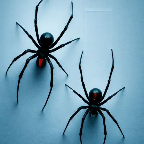 Two Diverse Backlit Black Widows