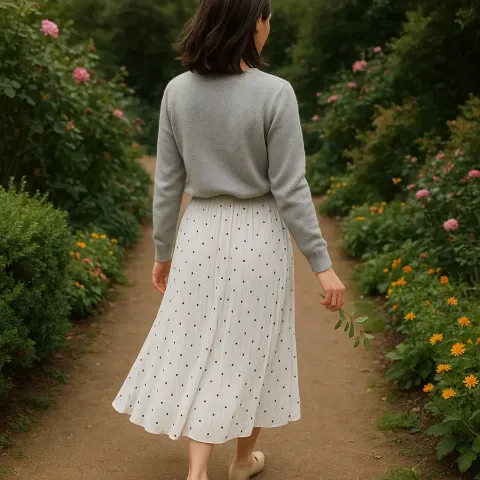 Woman Wearing a Light Gray Sweater