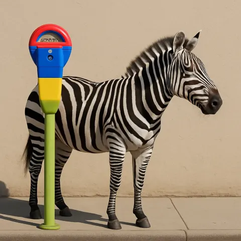 Zebra Positioned to the Right Side of a Vividly