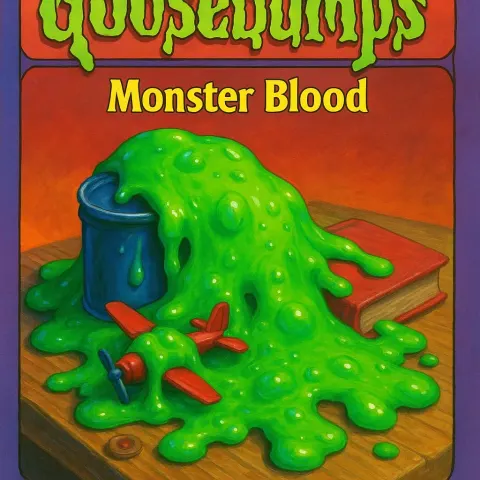 Green Slimy Blob Engulfing Objects on the Cover