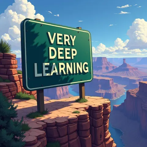 Very Deep Learning Sign at the Grand Canyon
