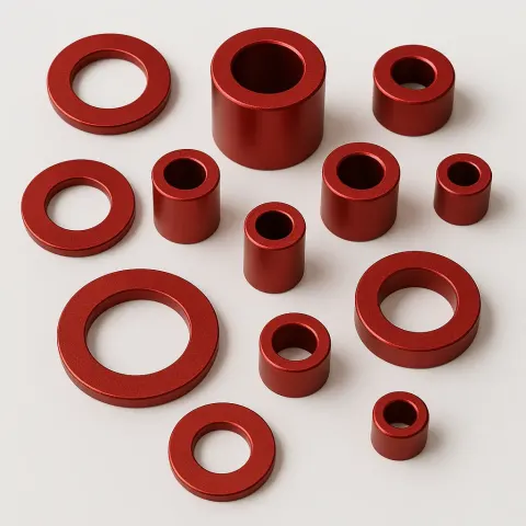 Collection of Various Red Cylindrical