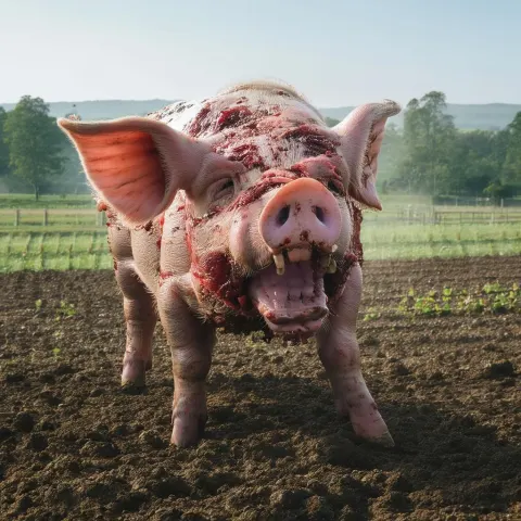 Monstrous Pig Ravaging the Farm on Ektar