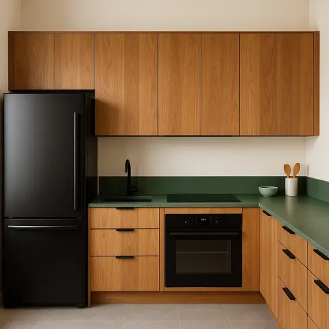 Modern Kitchen with Wooden Cabinets