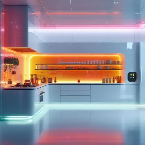 Sleek Futuristic Kitchen Without a Refrigerator