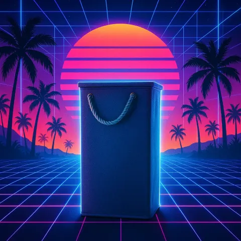 Against a Backdrop of Glowing Neon Lines