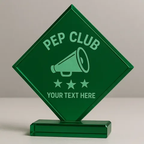Green Diamond-shaped Award with "PEP CLUB" Engraving