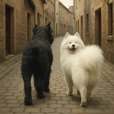 Two Distinct Canine Figures