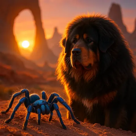 Tibetan Mastiff Exuding a Majestic Appearance with its Profuse Mane