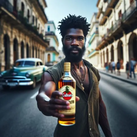 Ultra-Realistic Man Holding Drink