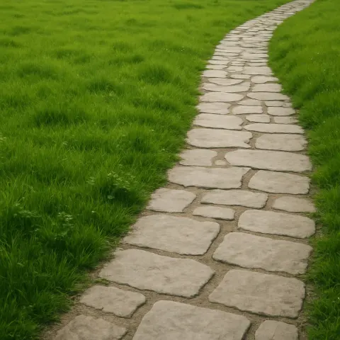 Muted Stone Pathway Contrasted Sharply