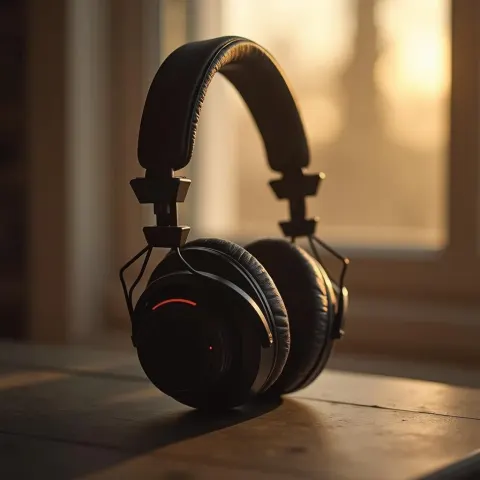 Studio Headphones in Golden Hour Focus