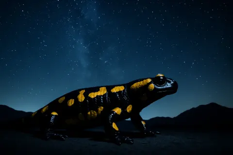 European Fire Salamander in Profile