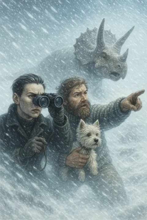 Intense Androgynous Figure with Binoculars