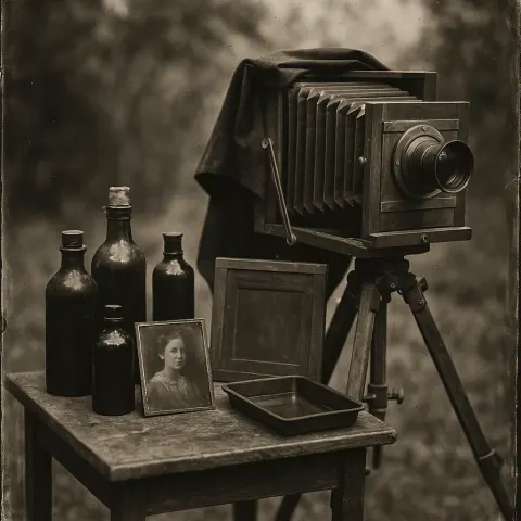 Equipment Used for Wet Plate Collodion Photography or a Vintage