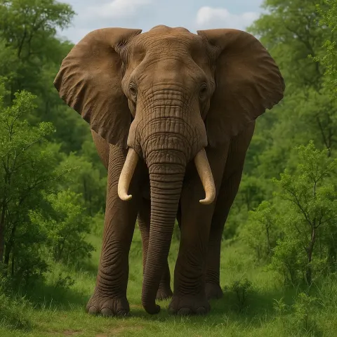 Enormous Elephant Standing Amidst its Native Environment