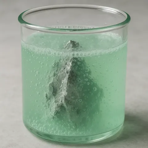 Piece of Nickel Submerged in Hydrochloric Acid
