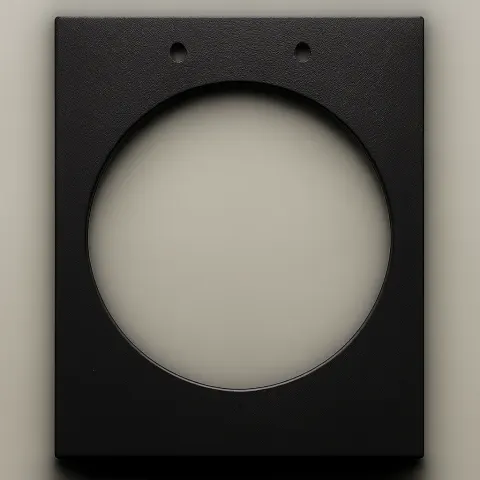 Black Rectangular Frame with a Circular Cutout in the Center