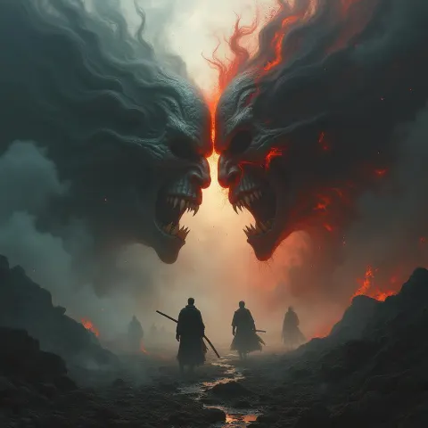 Fantasy Battle Between Heaven and Hell
