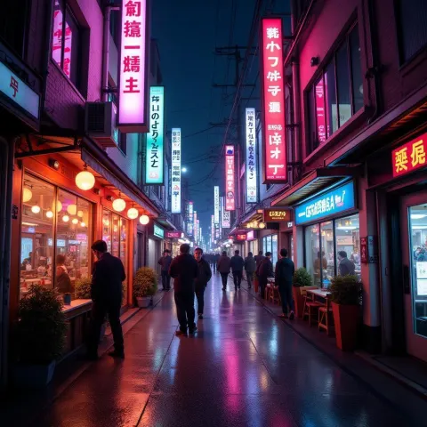 Lofi Neon Tokyo Street at Night