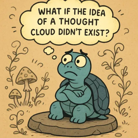 Animated Image of a Blue Tortoise Displaying a Perplexed Expression