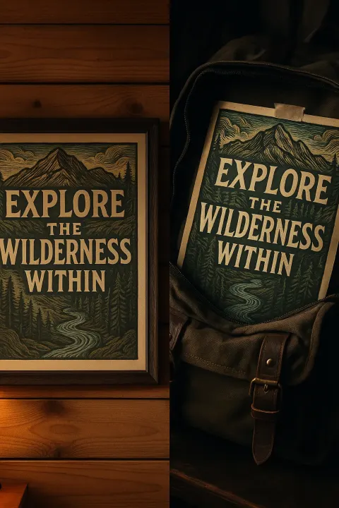 With the Central Phrase "Explore the Wilderness Within" Prominently