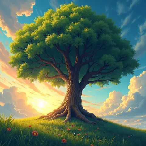 Godly Tree of Life Engulfing Earth