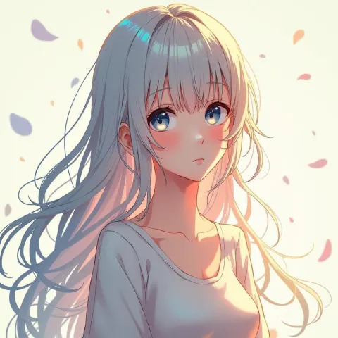 Dreamy Minimalist Anime Girl Portrait