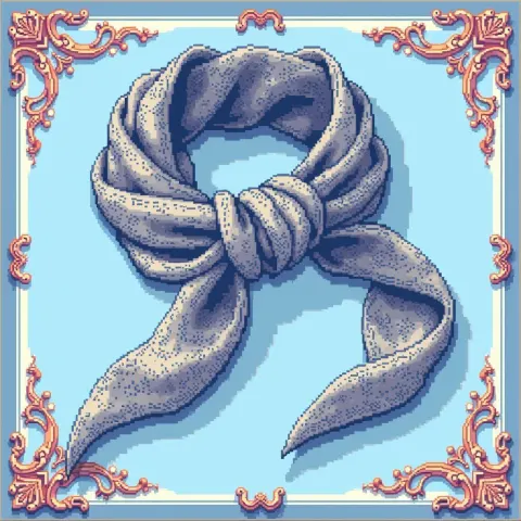 Pale Blue Hermes Scarf in Pixels