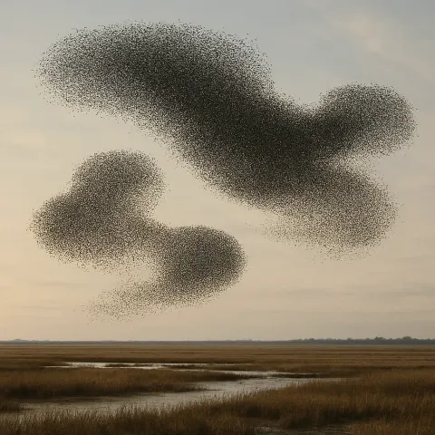 Vast Murmuration of Starlings Creates Dynamic