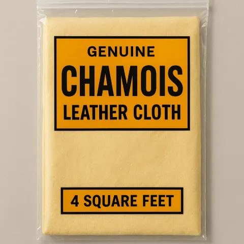Packaged Genuine Chamois Leather Cloth with Product