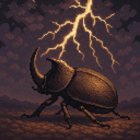 Single Rhinoceros Beetle