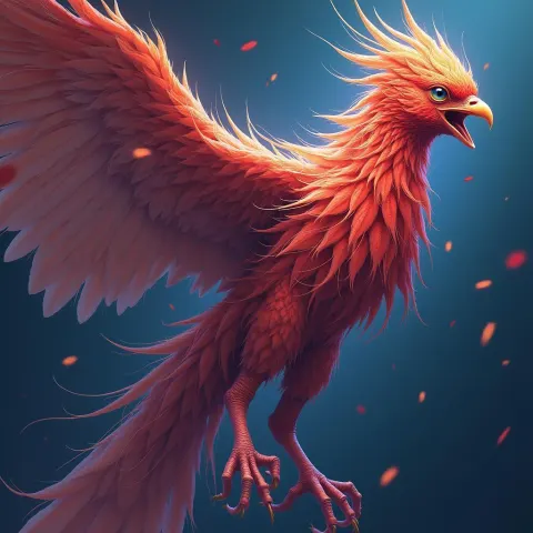 Vibrant Anatomical Anime Roaster Bird