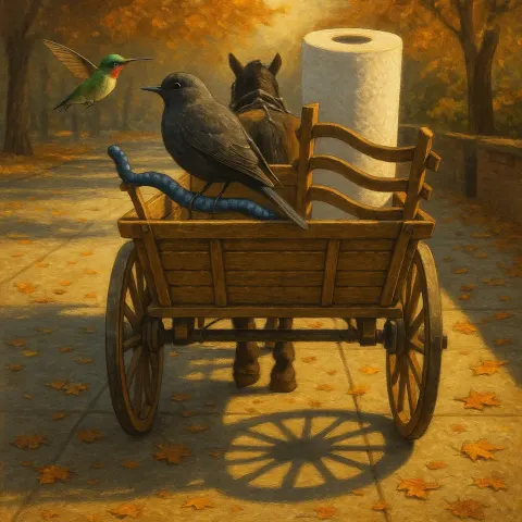 Horse Cart Laden with a Water Ouzel