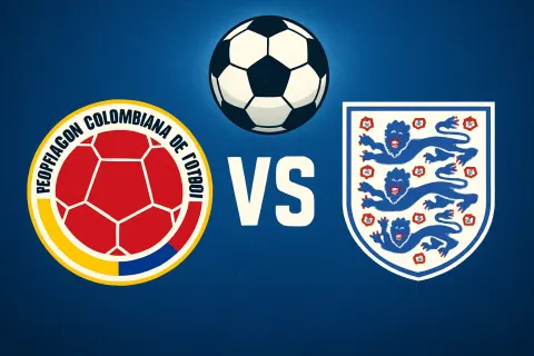 Sports-themed Graphic Featuring the Logos of the Colombian and English