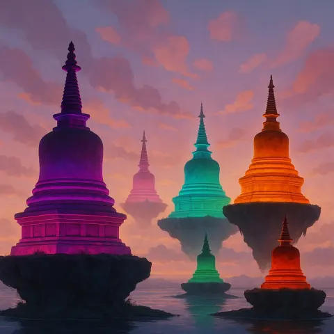 Several Diverse Stupas