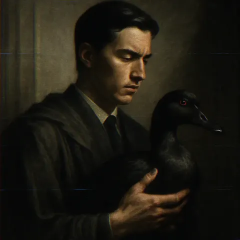 Business Professional with Precisely Rendered Jet-black Hair Exhibits a Contemplative