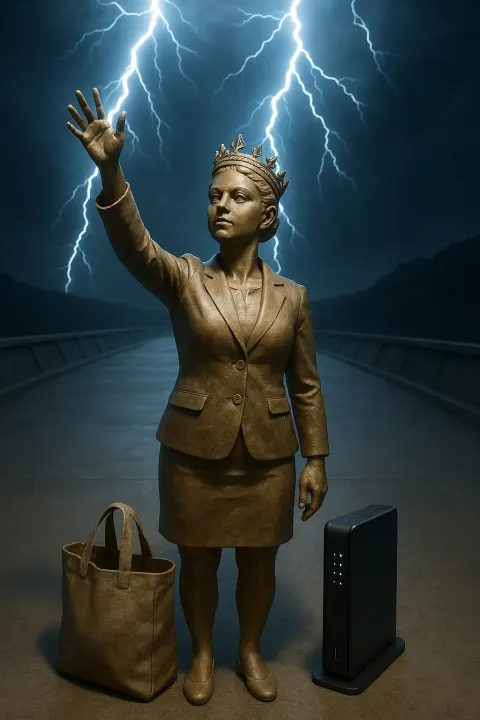 Petite Business Professional with a Sculptural 3D Render Clay Marble