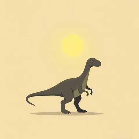 Minimalist Dinosaur Caught Mid Dance