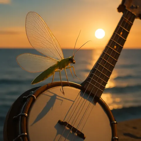 Lacewing Perches on a Banjo