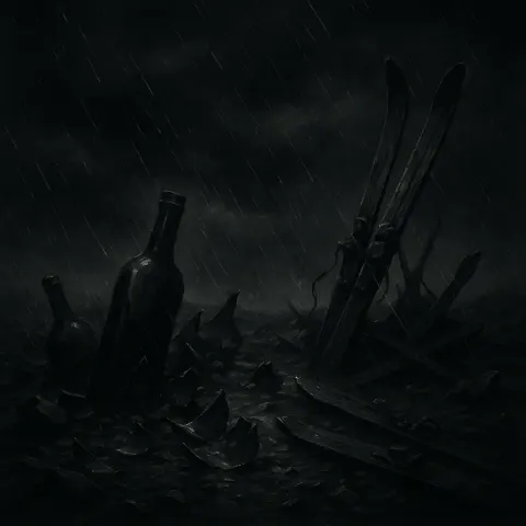 Chaotic Setting Filled with Fragmented Bottles and Splintered Skis