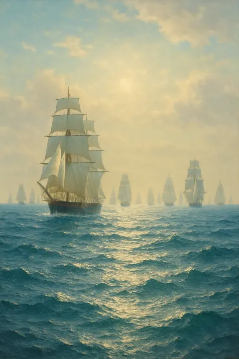 Fleet of Numerous Tall Ships