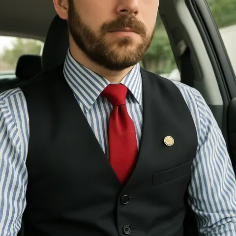 Person Wearing a Striped Shirt